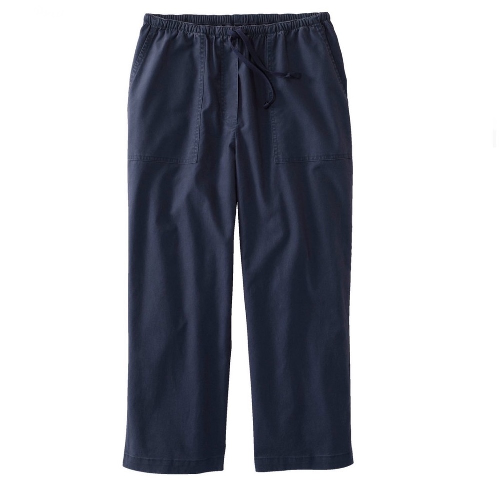 L.L. Bean Sunwashed Canvas Pants Straight-Leg Crop NWT